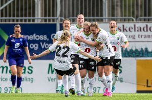 Hønefoss har fått mye å juble for denne sesongen og er for fullt med i opprykkskampen. Denne runden venter storoppgjør mot Bodø/Glimt. Foto: Marius Simensen / Bildbyrån